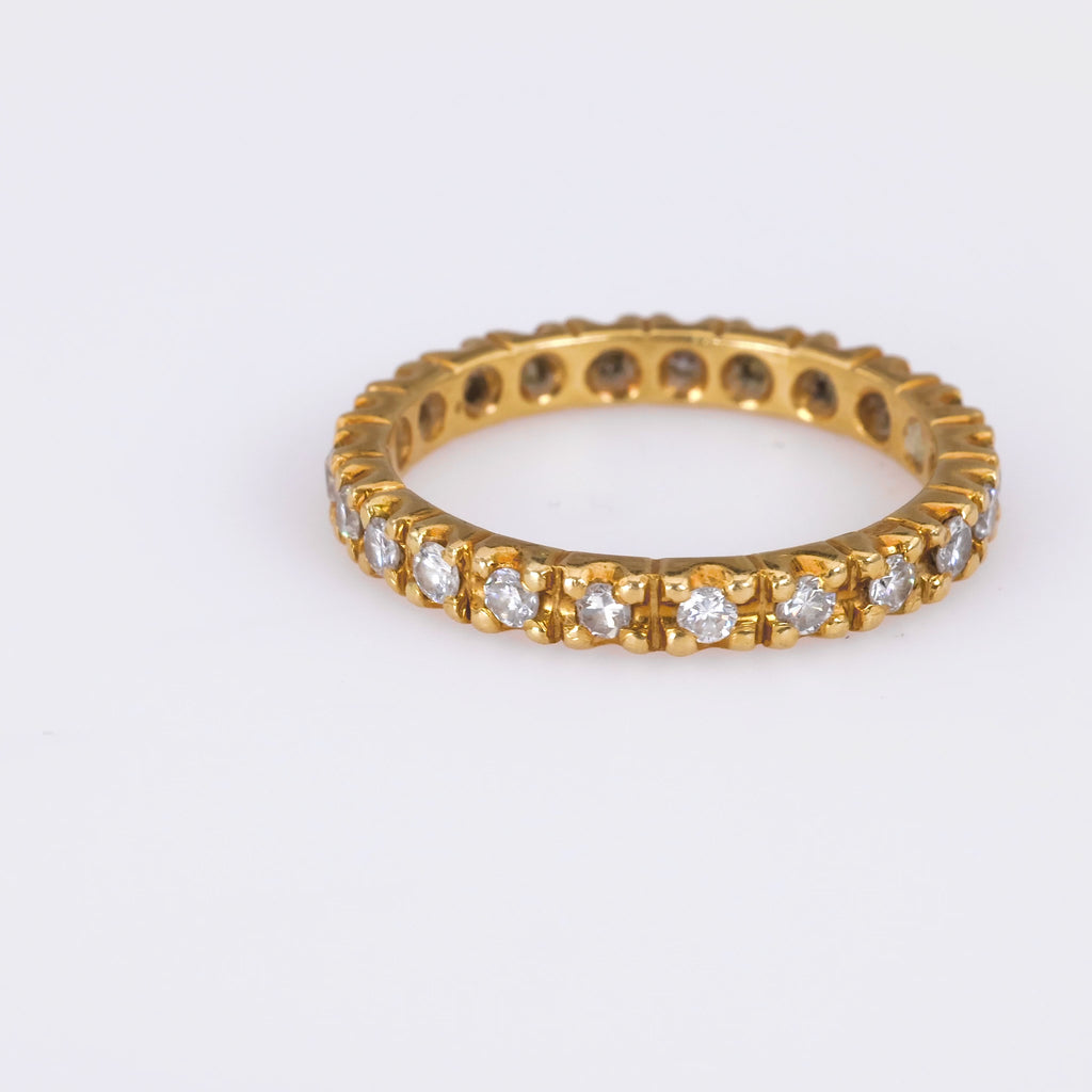French Diamond Yellow Gold Eternity Ring