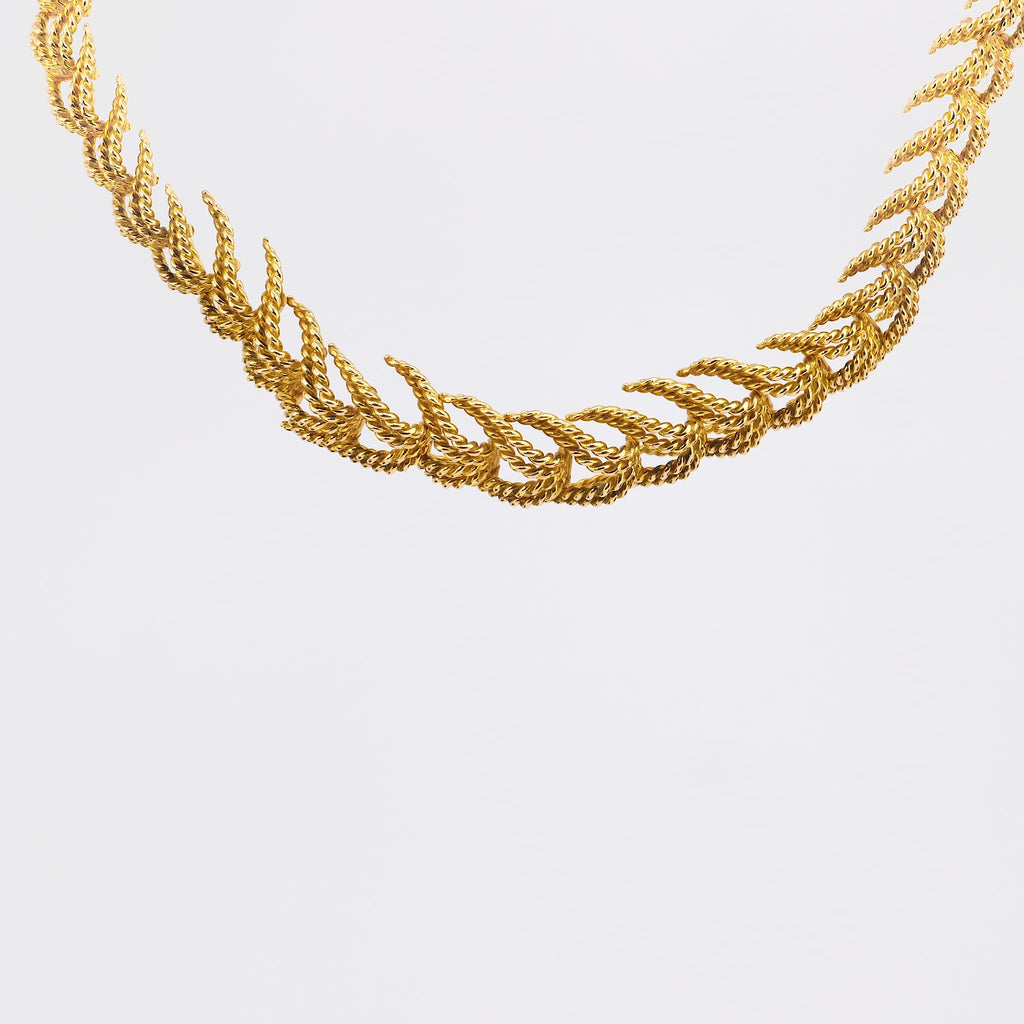 Iconic Tiffany & Co. French 18K yellow gold braided necklace