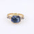 Renaissance Revival GIA Sapphire Diamond 18K Yellow Gold Ring