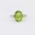 Vintage 3.40 carat peridot diamond platinum cocktail ring