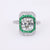 Art Deco GIA 2.11 Carat Old Mine Cut Diamond Emerald Platinum Engagement Ring
