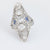 Art Deco 1.5 carat total weight diamond sapphire platinum Navette ring Jack Weir & Sons