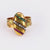 Victorian French Ruby Diamond Emerald Gold Ring