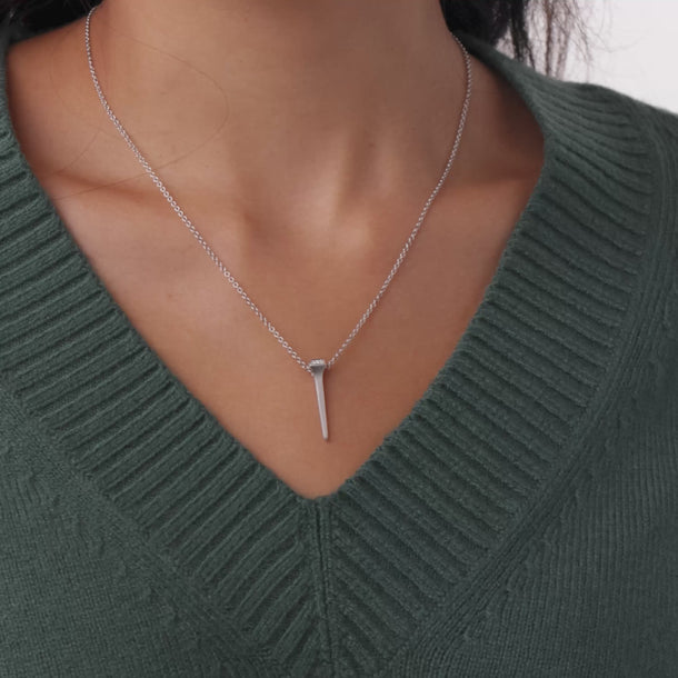 Lugano diamond 18k white gold golf tee pendant necklace Necklaces Lugano