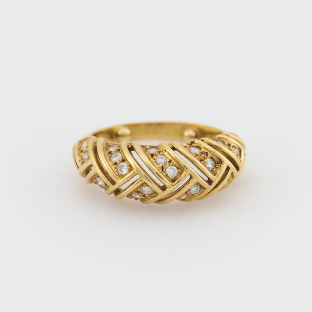 Cartier vintage diamond 18k yellow gold ring Cartier