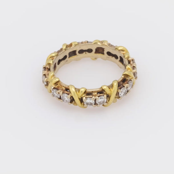 Vintage diamond 18k yellow gold wedding band Jack Weir & Sons
