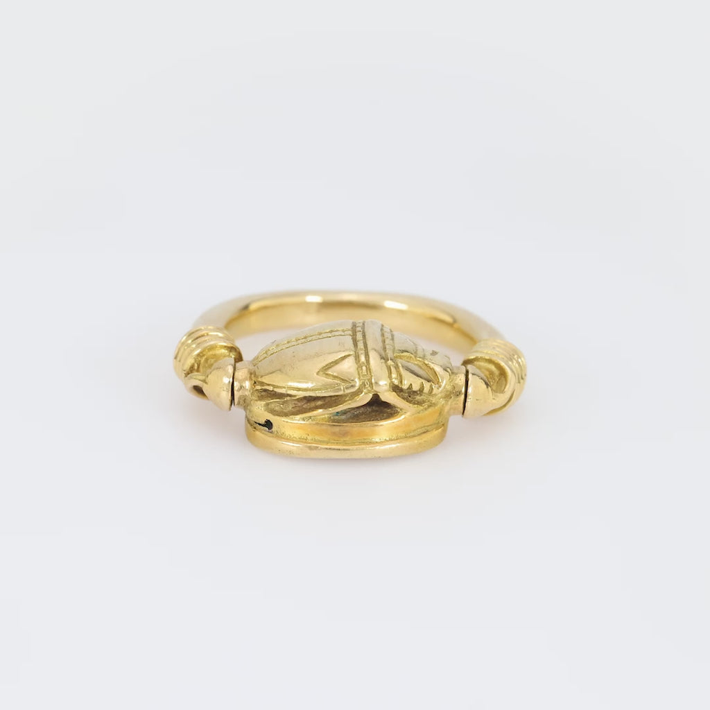 Barry Kieselstein-Cord 18k yellow gold swivel scarab ring