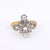 Belle Epoque Diamond 18K Yellow Gold and Silver Swirl Ring