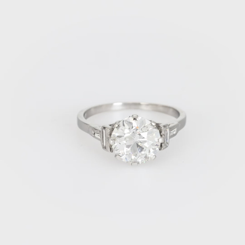 Art Deco GIA 2.08 carat old European cut diamond platinum engagement ring Jack Weir & Sons