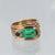 Retro emerald sapphire 18k rose gold cocktail ring