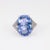 Mid-Century GIA 11.46 Carat Oval Sapphire Diamond Platinum Cocktail Ring