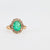 GIA 1.40 carat oval cut emerald diamond 14k yellow gold cluster ring Jack Weir & Sons