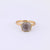 Renaissance Revival Antique Quartz 18K Yellow Gold Enamel Solitaire Ring