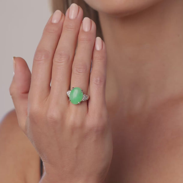 Vintage Gump's GIA 4.70 carat natural jade diamond 18k white gold ring Rings Jack Weir & Sons