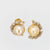 Vintage French pearl 4 carat diamond 18k yellow gold cocktail earrings Jack Weir & Sons