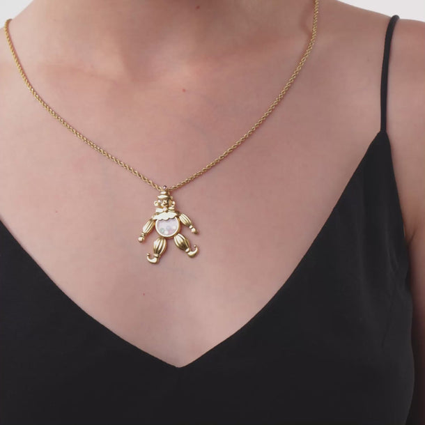 Chopard vintage 18k yellow gold happy clown necklace