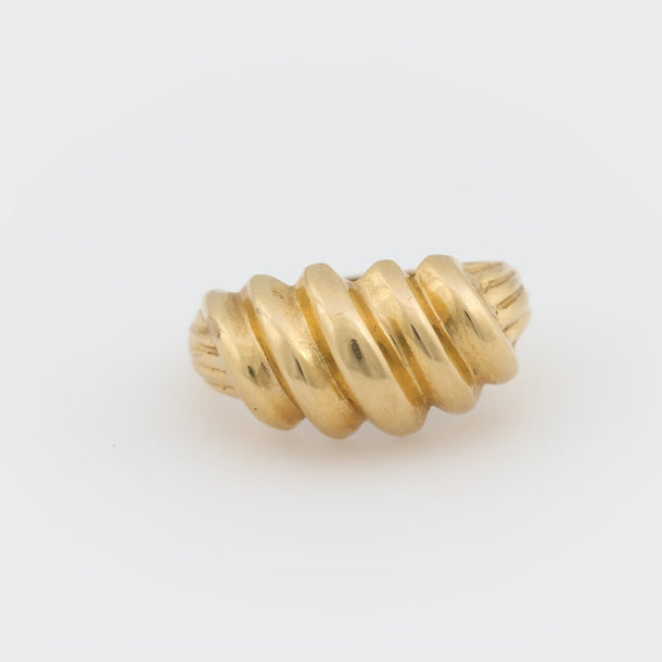 Vintage 14k yellow gold croissant ring Jack Weir & Sons
