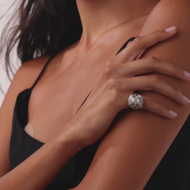 Mid Century GIA 1.80 carat diamond 14k white gold cocktail ring