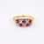 Antique Ruby Diamond 18K Yellow Gold Checkerboard Ring