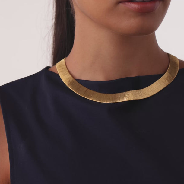 Vintage diamond 18k yellow gold flat choker necklace Necklaces Jack Weir & Sons