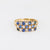 Victorian sapphire diamond 18k yellow gold checkerboard ring