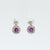 Modern pink sapphire diamond platinum cluster earrings Jack Weir & Sons