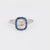 Art Deco style diamond sapphire platinum halo ring