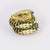 Vintage Italian Diamond 18K Gold Green and White Enamel Chunky Snake Wrap Ring