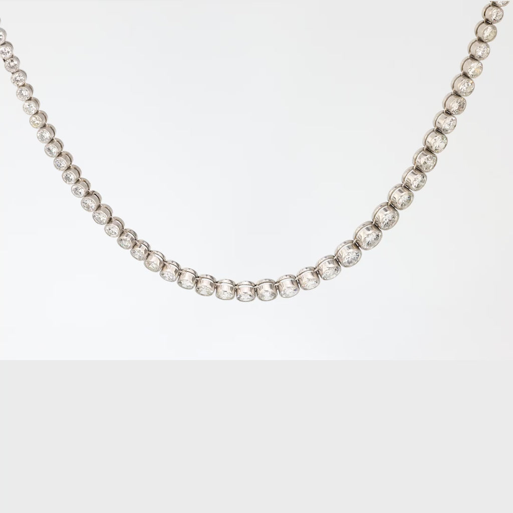 Vintage Inspired 14.58 carat total diamond weight platinum riviera necklace Jack Weir & Sons