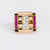 French retro 18k rose gold diamond synthetic ruby tank ring Jack Weir & Sons