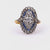 French Belle Epoque Diamond Sapphire Gold and Platinum Ring