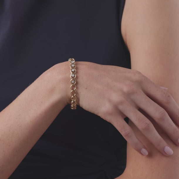 Vintage diamond 14k yellow gold bracelet