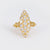 Mid-Century 18k yellow gold diamond navette ring Jack Weir & Sons