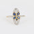 Victorian sapphire diamond 18k gold and platinum navette ring