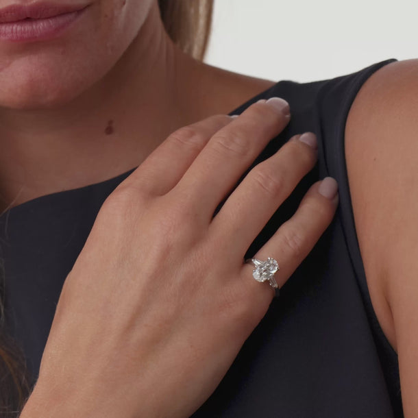 GIA 2.01 carat elongated old mine cut diamond platinum engagement ring