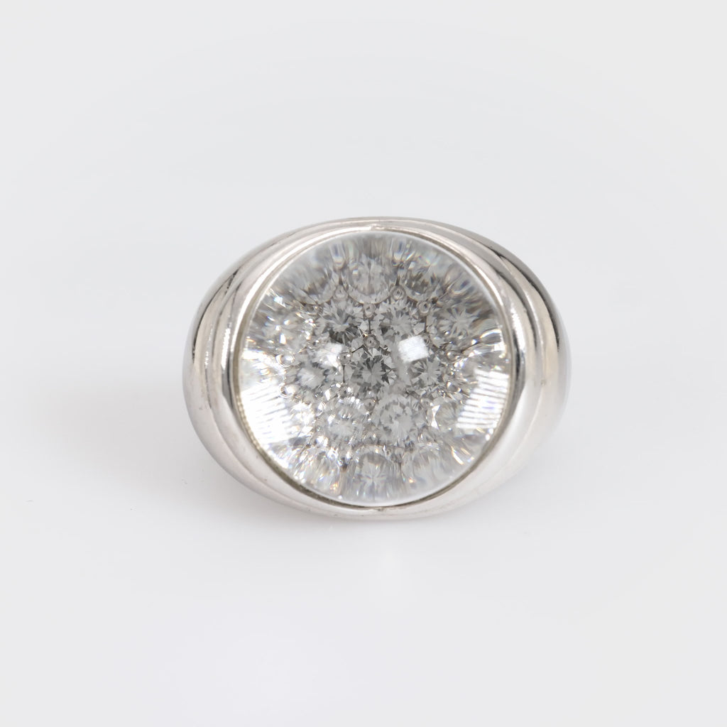 Mauboussin 18k white gold quartz diamond cocktail ring Mauboussin