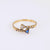 Vintage French Trillion Diamond Sapphire Yellow Gold Bypass Ring