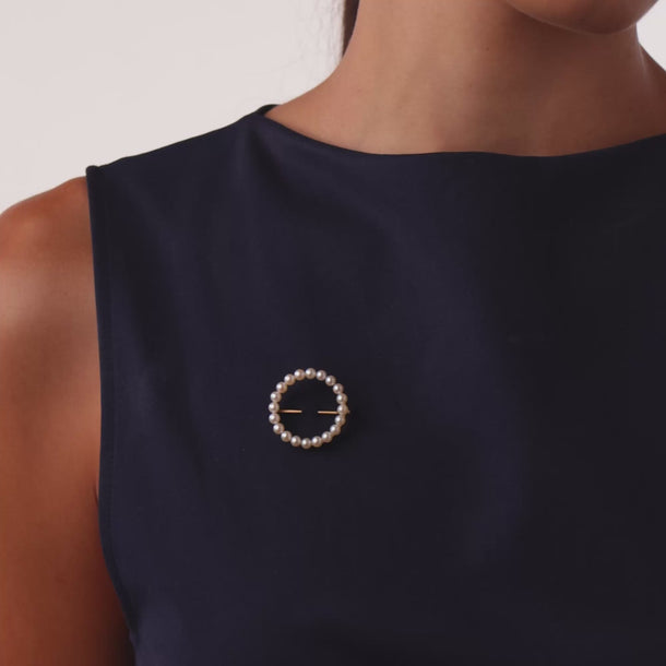 Tiffany & Co. pearl 14k yellow gold circle brooch Brooches Tiffany & Co.