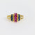 Vintage ruby sapphire diamond 18k yellow gold ring Jack Weir & Sons