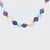 34" Italian mother of pearl amethyst turquoise 18k yellow gold bead necklace