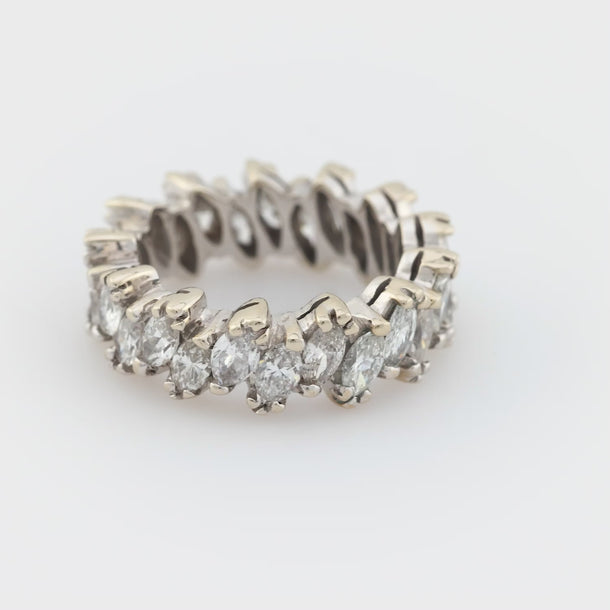 Vintage 3.15 carat marquise diamond 14k white gold eternity band Jack Weir & Sons