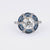 Art Deco Inspired 1.46 Carat Diamond Sapphire Platinum Target Ring