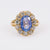 Victorian 2 Carat Sapphire Diamond 18K Yellow Gold Cluster Ring Rings Jack Weir & Sons