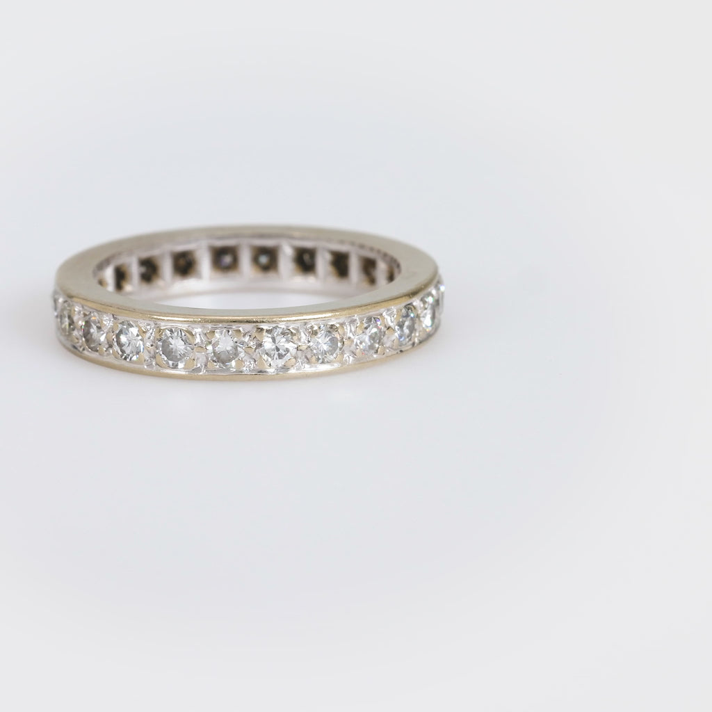 Vintage 18k white gold diamond eternity band Jack Weir & Sons