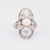 Edwardian GIA Natural White Saltwater Pearl Diamond Platinum Cocktail Ring