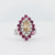 Vintage Diamond Ruby Platinum and 14K White Gold Ring/Pendant