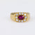 Vintage Ruby Diamond 18K Yellow Gold Ring