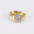 Vintage Italian Diamond Yellow Gold Snake Ring