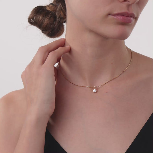 Contemporary diamond 14k yellow gold necklace