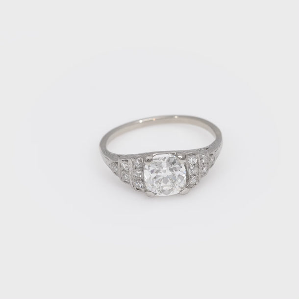Art Deco GIA 1.96 carat diamond platinum engagement ring Jack Weir & Sons